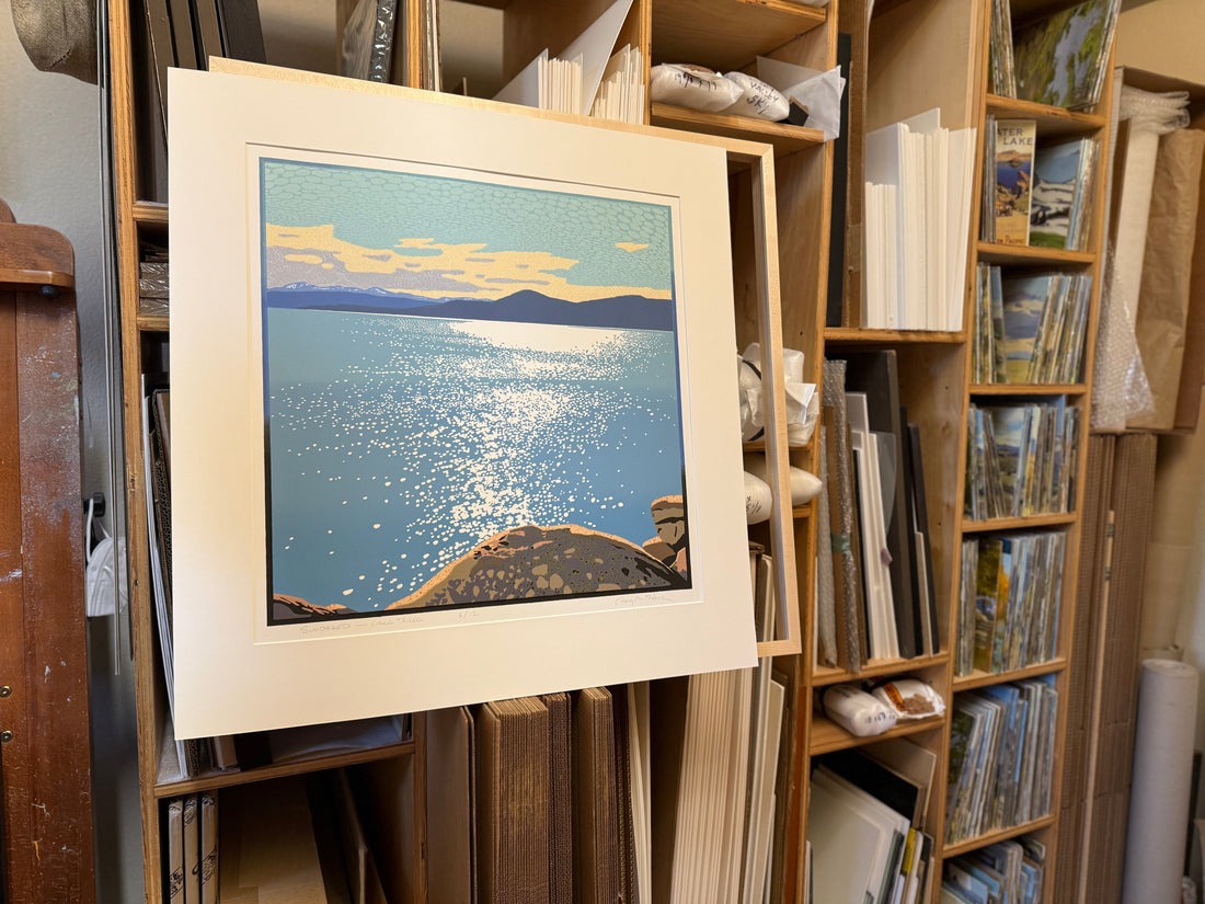 Sundazed - Lake Tahoe block print by Craig Mitchell