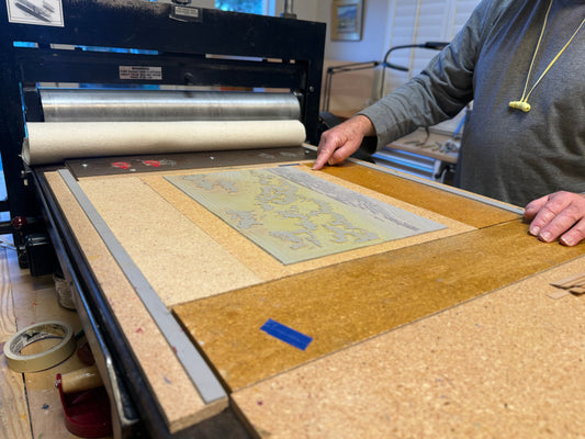 Handmade block prints by Nevada artist Craig Mitchell