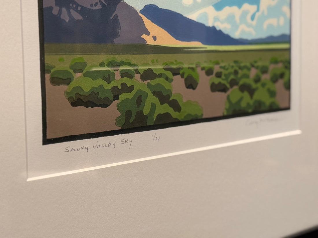 Close up of signed and numbered print