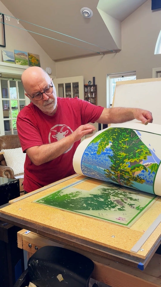 Original Lake Tahoe art being made in Craig Mitchell's Nevada studio.